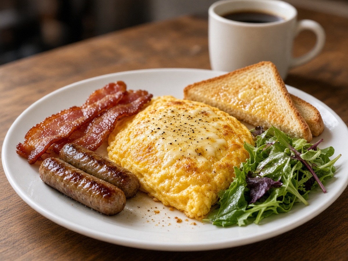 Diner-Style Omelette Breakfast Plate